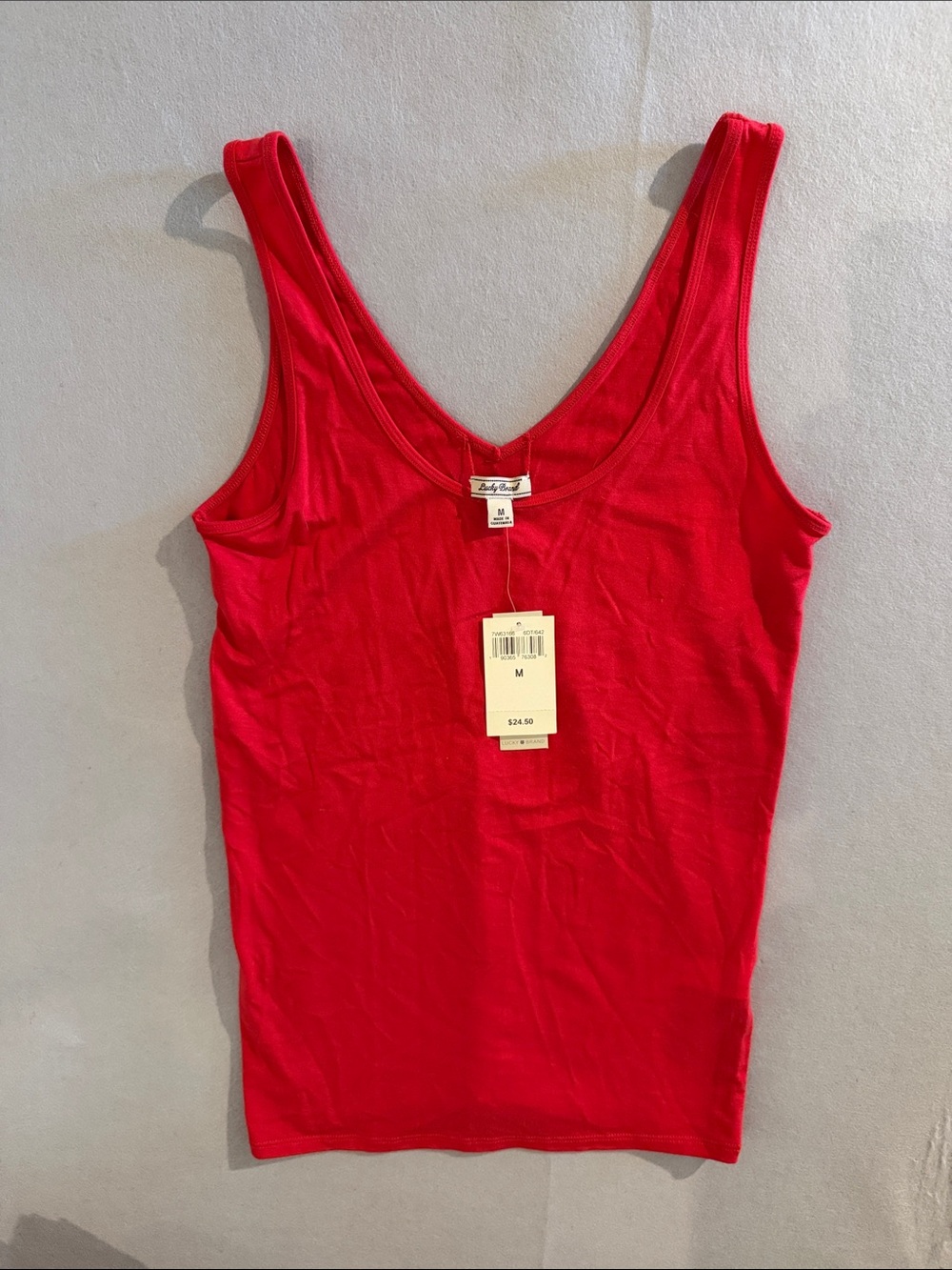 Lucky Brand Red Scoop Neck Tank